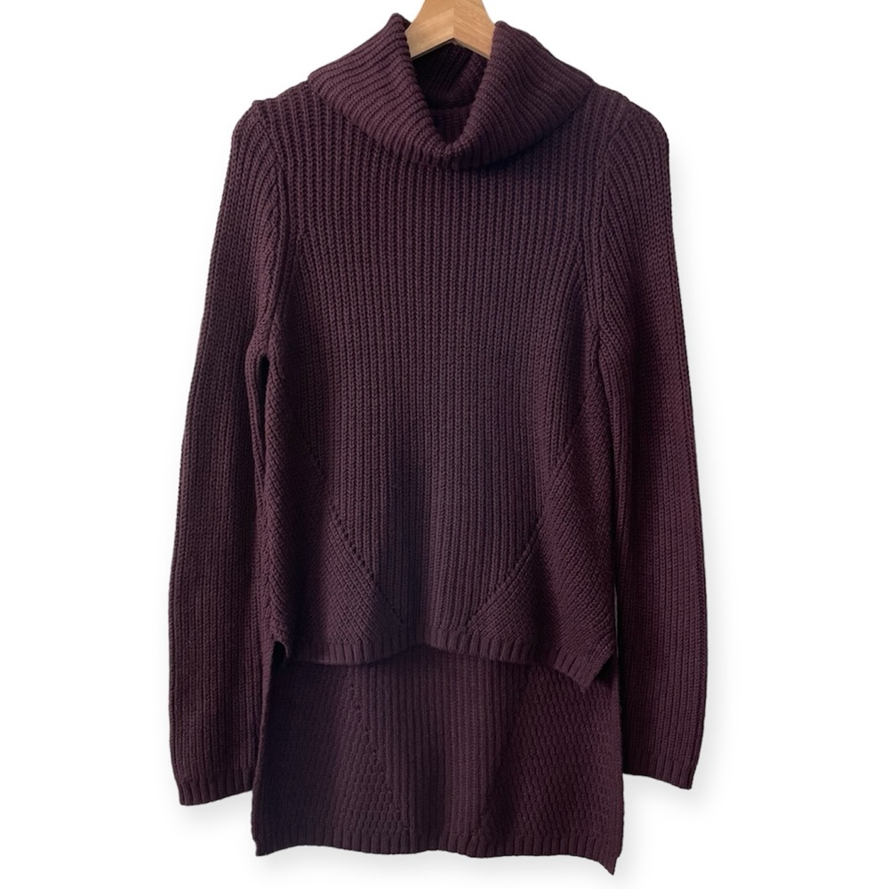 Anthropologie Purple Cowl Neck Sweater